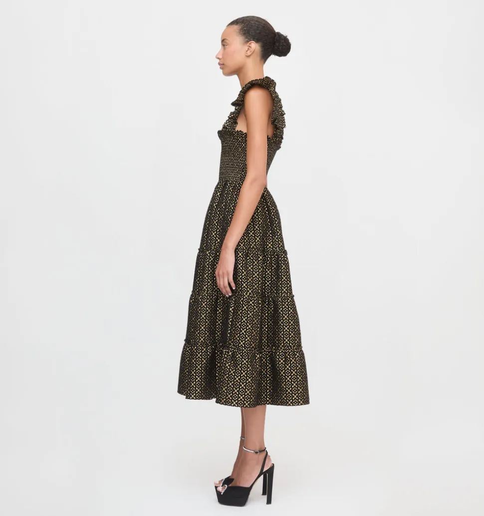 The Ellie Nap Dress in Metallic Brocade