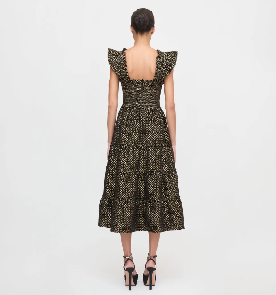The Ellie Nap Dress in Metallic Brocade