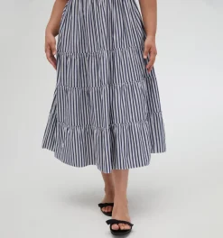 The Ellie Nap Dress in Navy Stripe