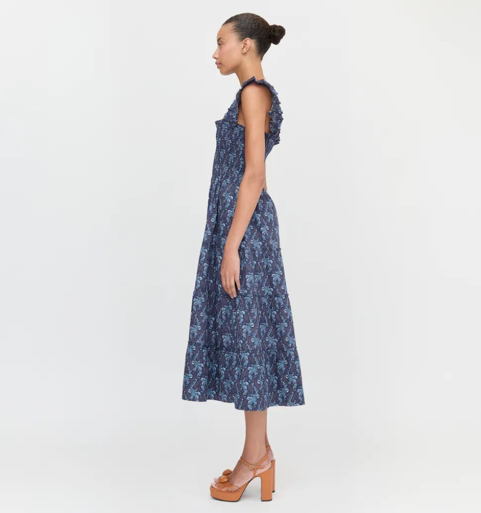 The Ellie Nap Dress in Navy Cala Paisley