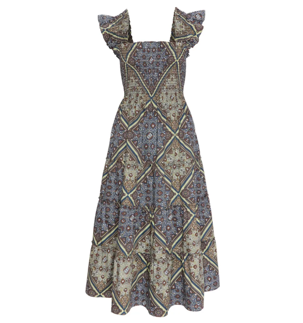 The Ellie Nap Dress in Olive Equestrian Scarf