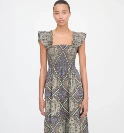 The Ellie Nap Dress in Olive Equestrian Scarf