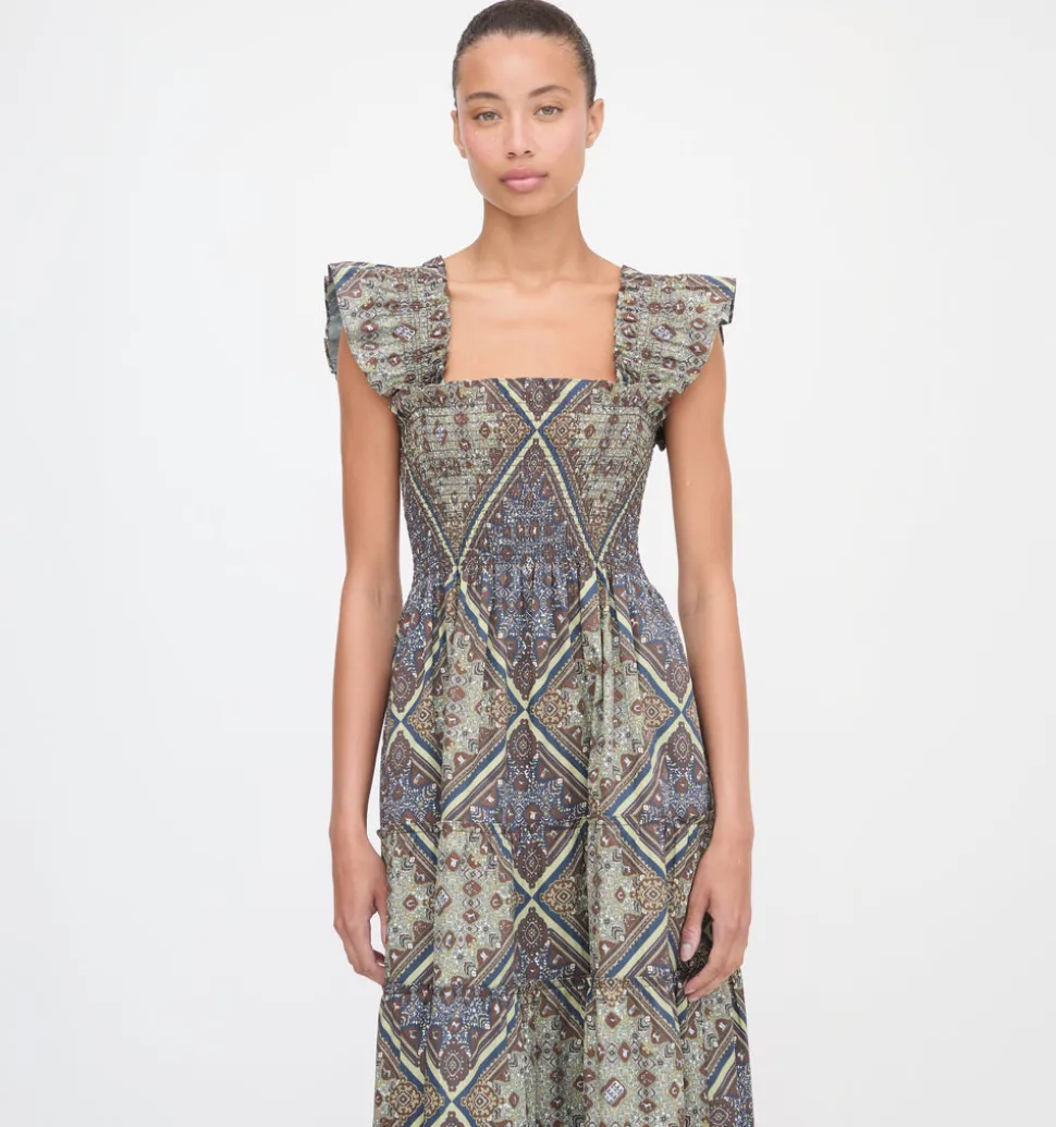 The Ellie Nap Dress in Olive Equestrian Scarf