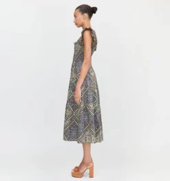 The Ellie Nap Dress in Olive Equestrian Scarf