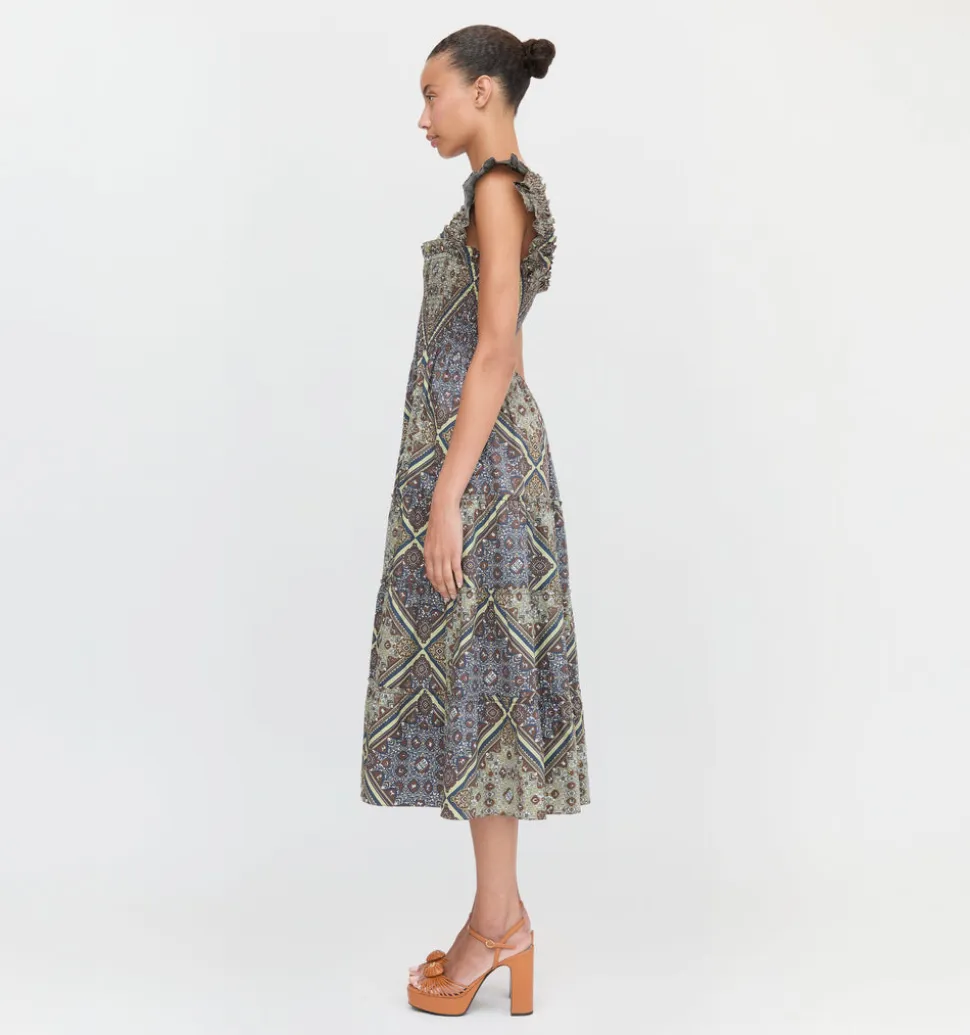 The Ellie Nap Dress in Olive Equestrian Scarf