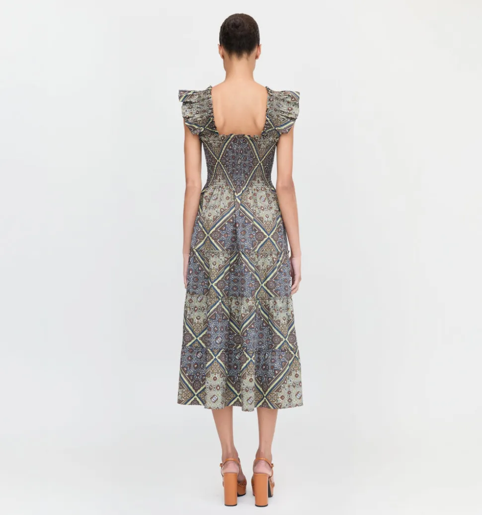 The Ellie Nap Dress in Olive Equestrian Scarf