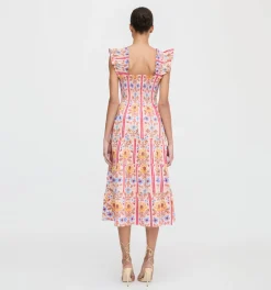 The Ellie Nap Dress in Pink Floral Block Stripe