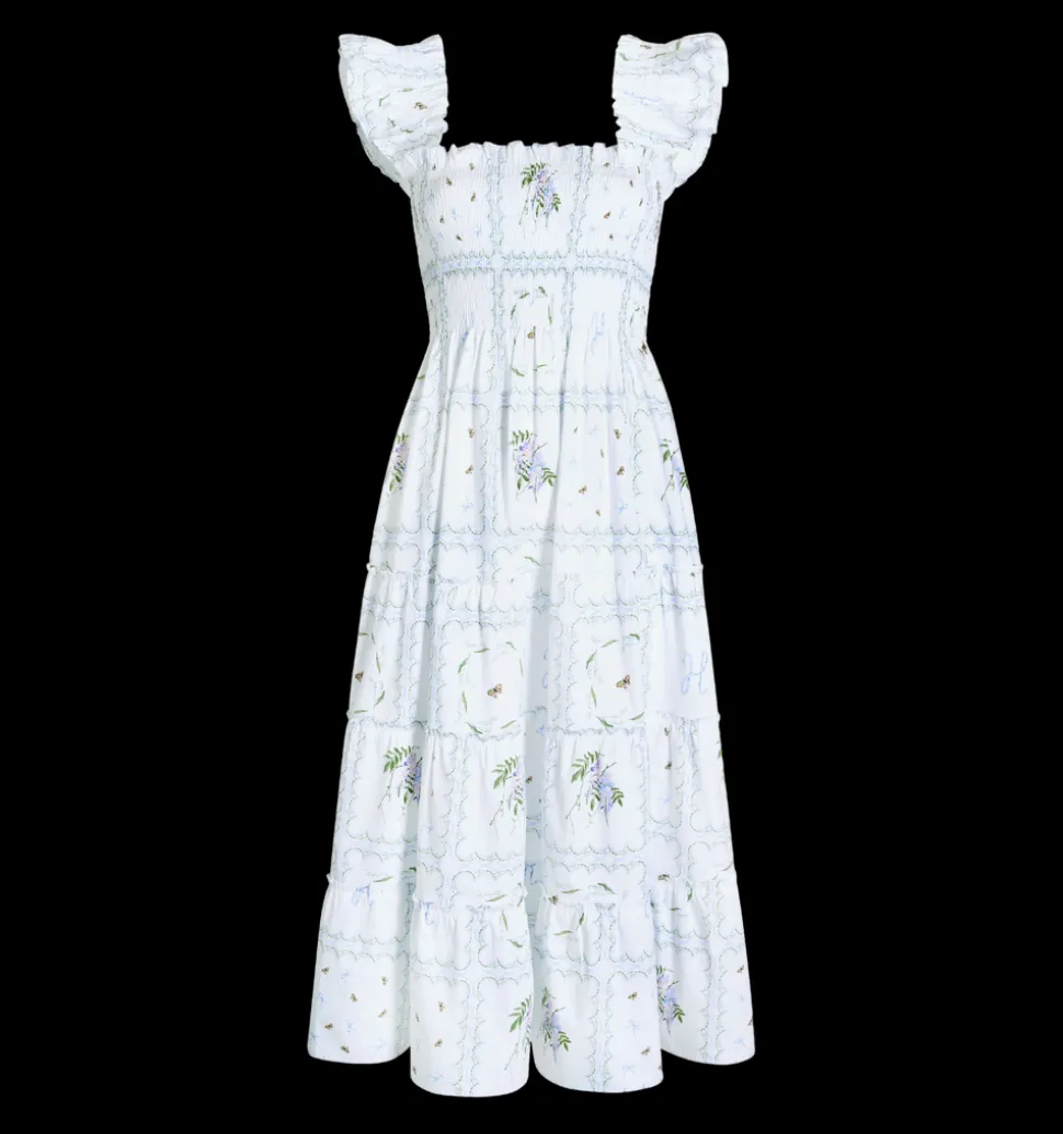 The Ellie Nap Dress in White Floral Patchwork