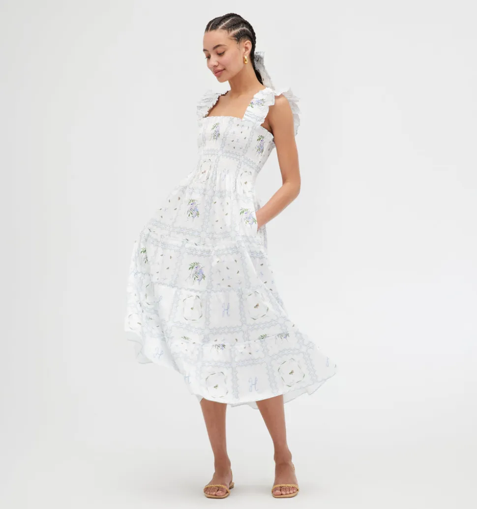 The Ellie Nap Dress in White Floral Patchwork