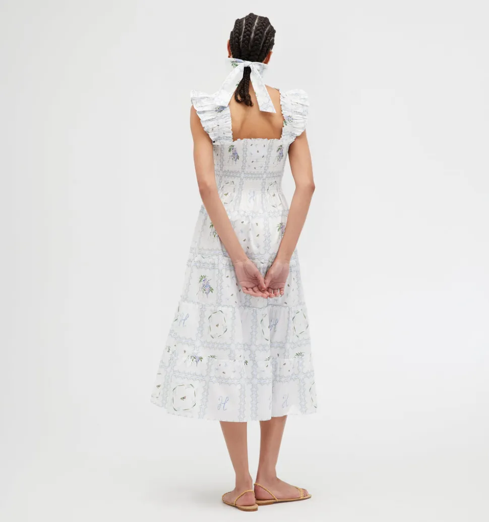The Ellie Nap Dress in White Floral Patchwork