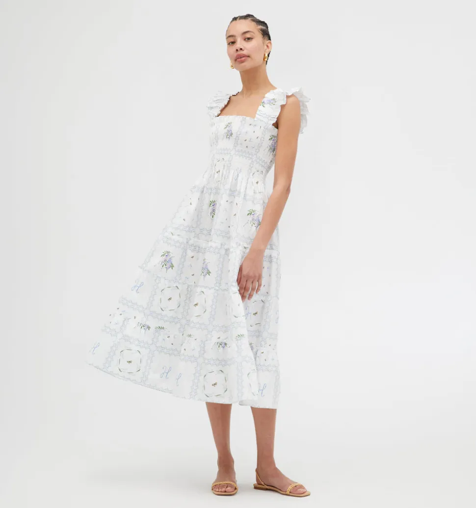 The Ellie Nap Dress in White Floral Patchwork