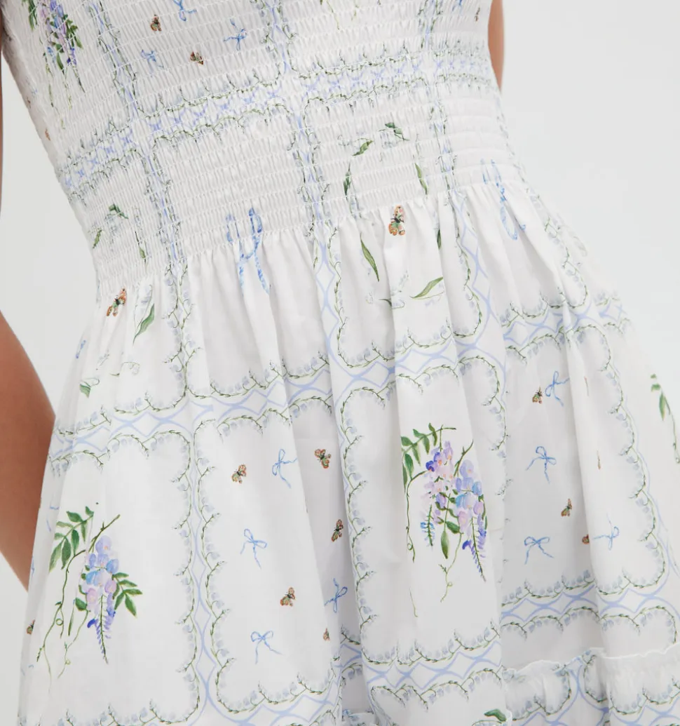 The Ellie Nap Dress in White Floral Patchwork