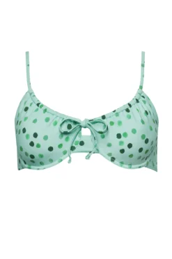 The Emily Top in Green Ikat Dot