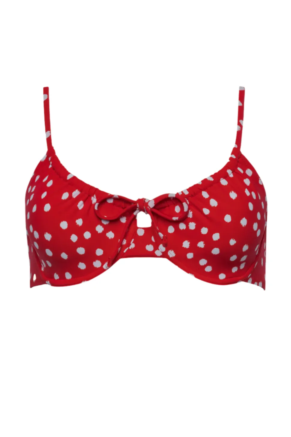 The Emily Top in Red Ikat Dot