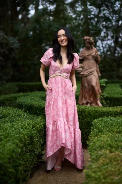 The Emma Dress in Pink Peony Print