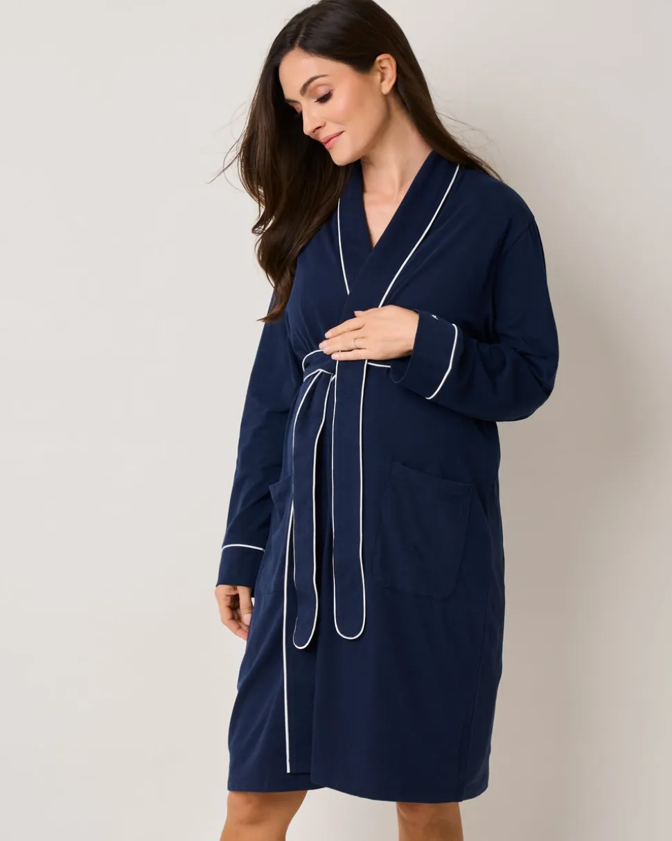 The Essential Maternity Set in Navy & Navy Stripe