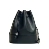 The Extra Large Drawstring in Black Nappa