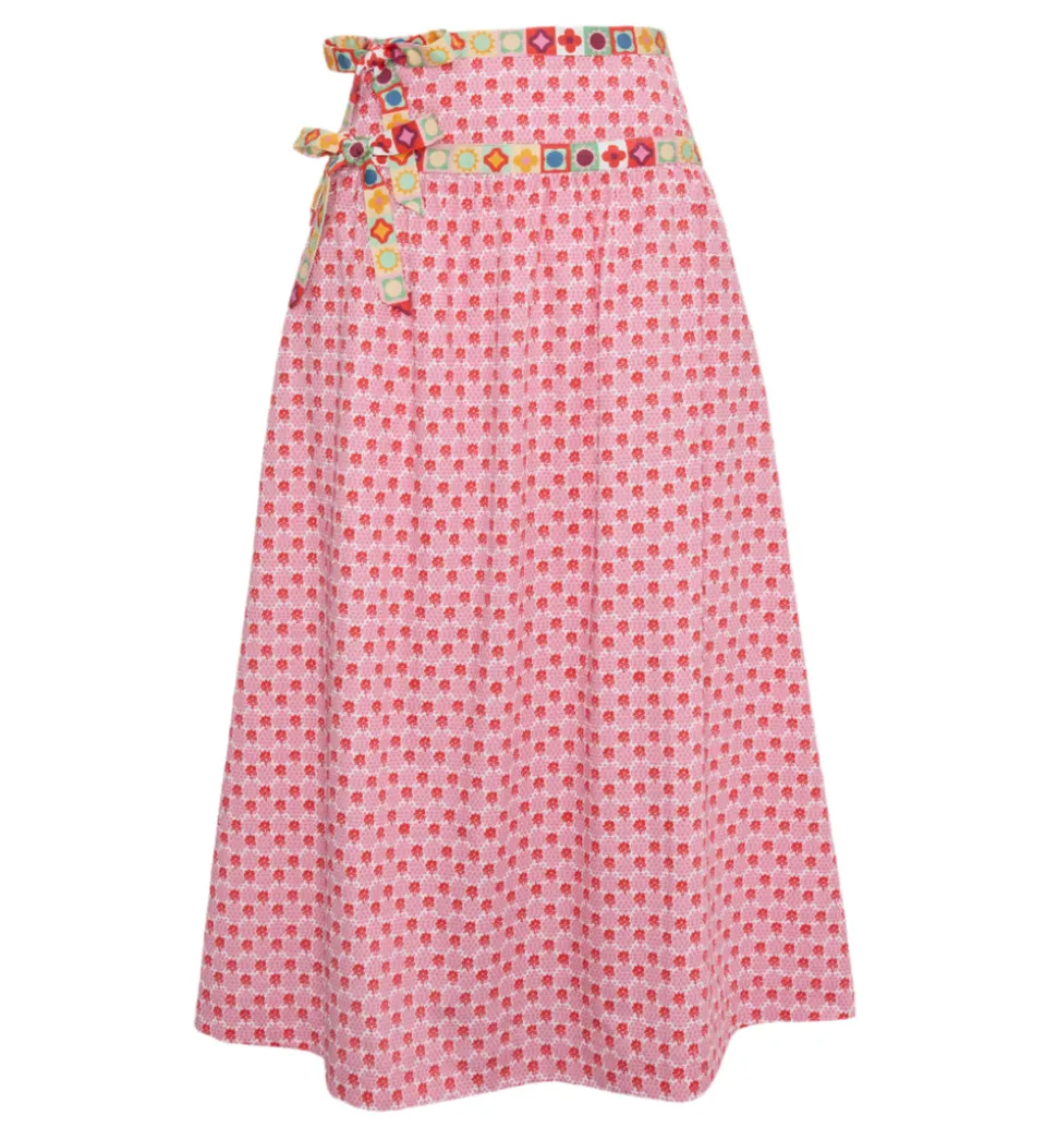 The Faris Skirt in Pink Cala Check