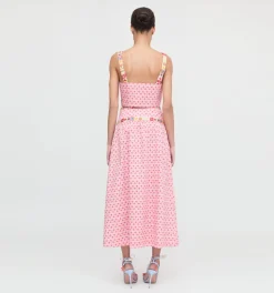 The Faris Skirt in Pink Cala Check