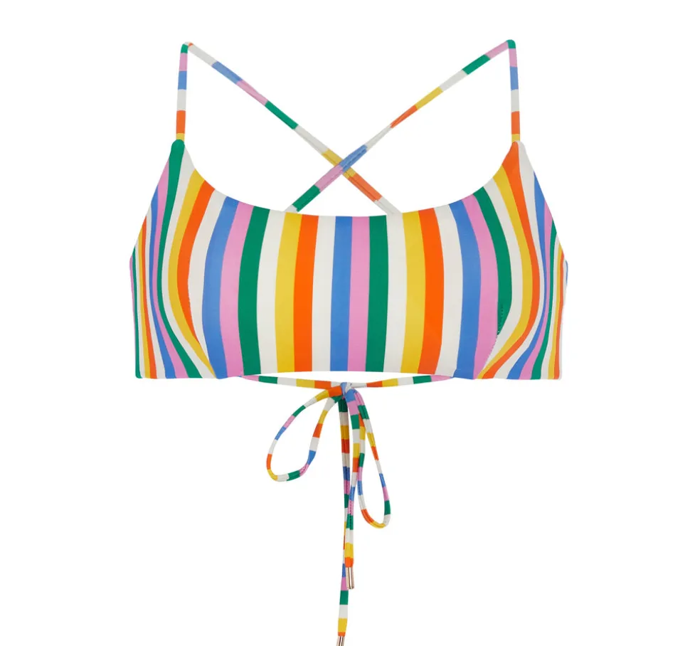 The Fiji Bikini Top in Rainbow Stripe