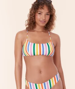 The Fiji Bikini Top in Rainbow Stripe