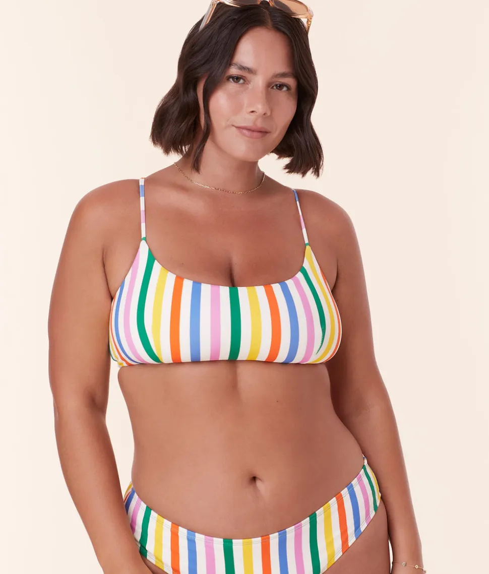 The Fiji Bikini Top in Rainbow Stripe