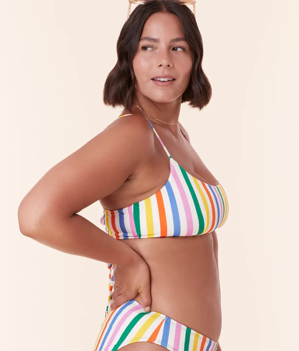 The Fiji Bikini Top in Rainbow Stripe