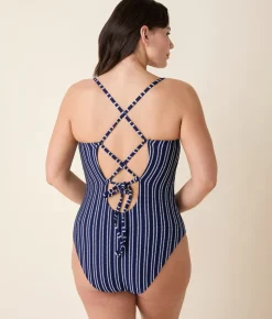 The Fiji One Piece Textured Stripe in Nautical