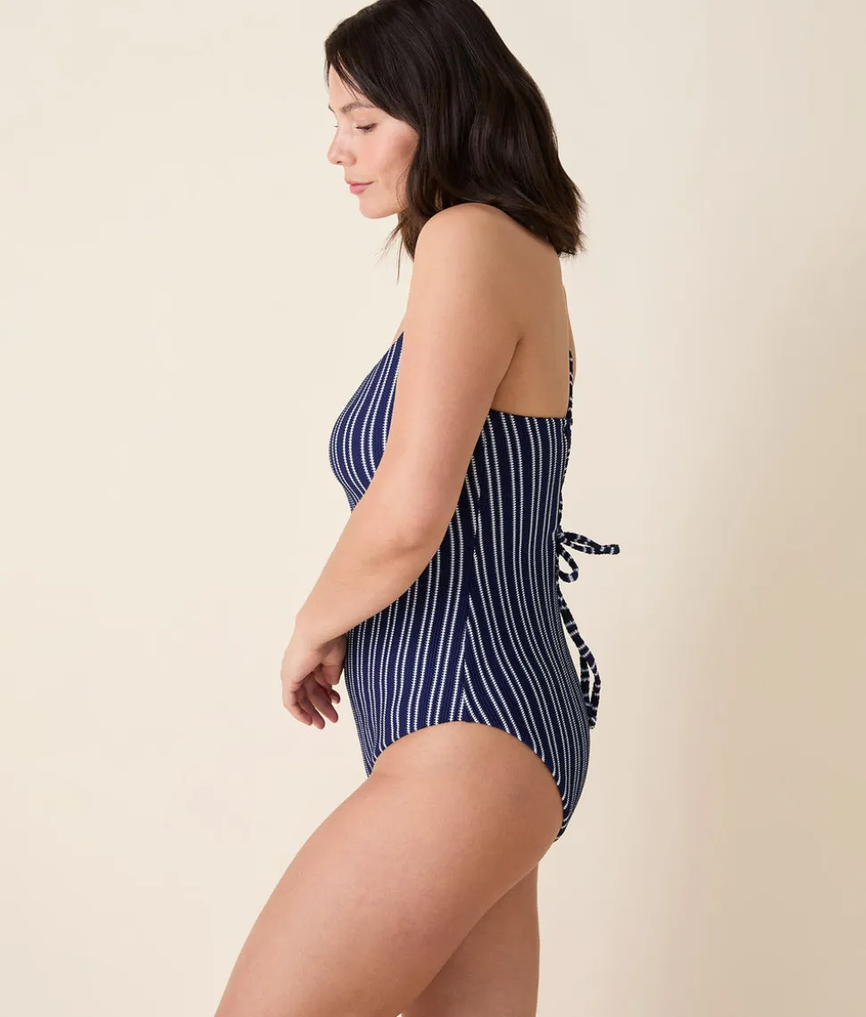 The Fiji One Piece Textured Stripe in Nautical
