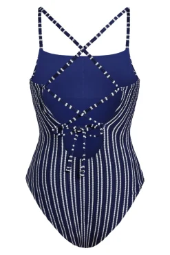 The Fiji One Piece Textured Stripe in Nautical