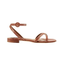 The Flat Sandal in Saddle Calf