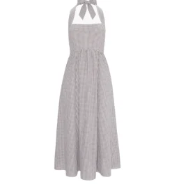 The Fleur Midi Dress in Chocolate Gingham