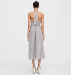 The Fleur Midi Dress in Chocolate Gingham