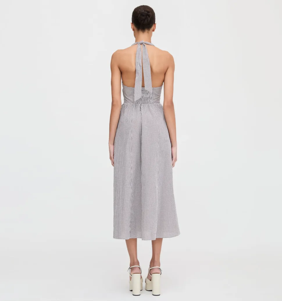 The Fleur Midi Dress in Chocolate Gingham