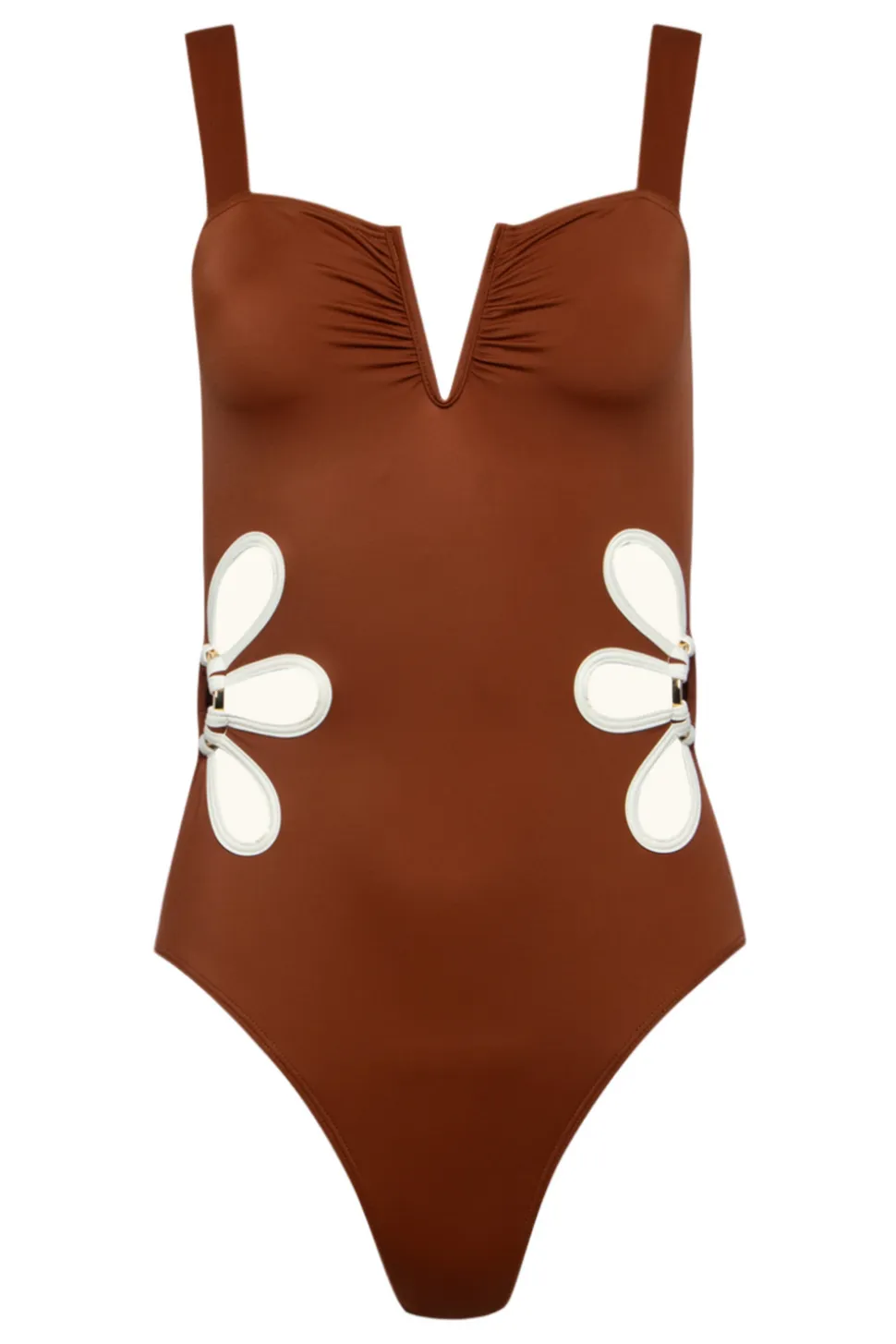 The Flora One Piece in Cognac & Ivory