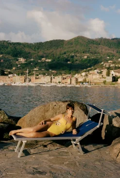 The Flora One-Piece in Butter Yellow & Ivory