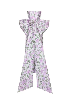 The Gabrielle Gown with Detachable Bow in Pink & Green