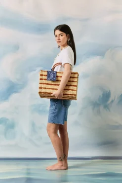 The Grand Tour Collection Beach Basket in Mustard