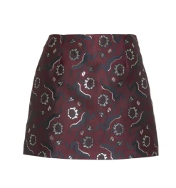 The Hallie Skirt in Burgundy Baroque Jacquard