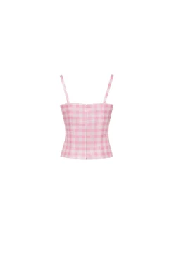 The Hannah Top in Pink & White