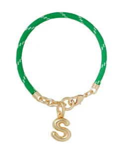 The Happy Cord Charm Bracelet in Green