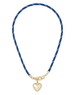 The Happy Cord Charm Necklace in Blue