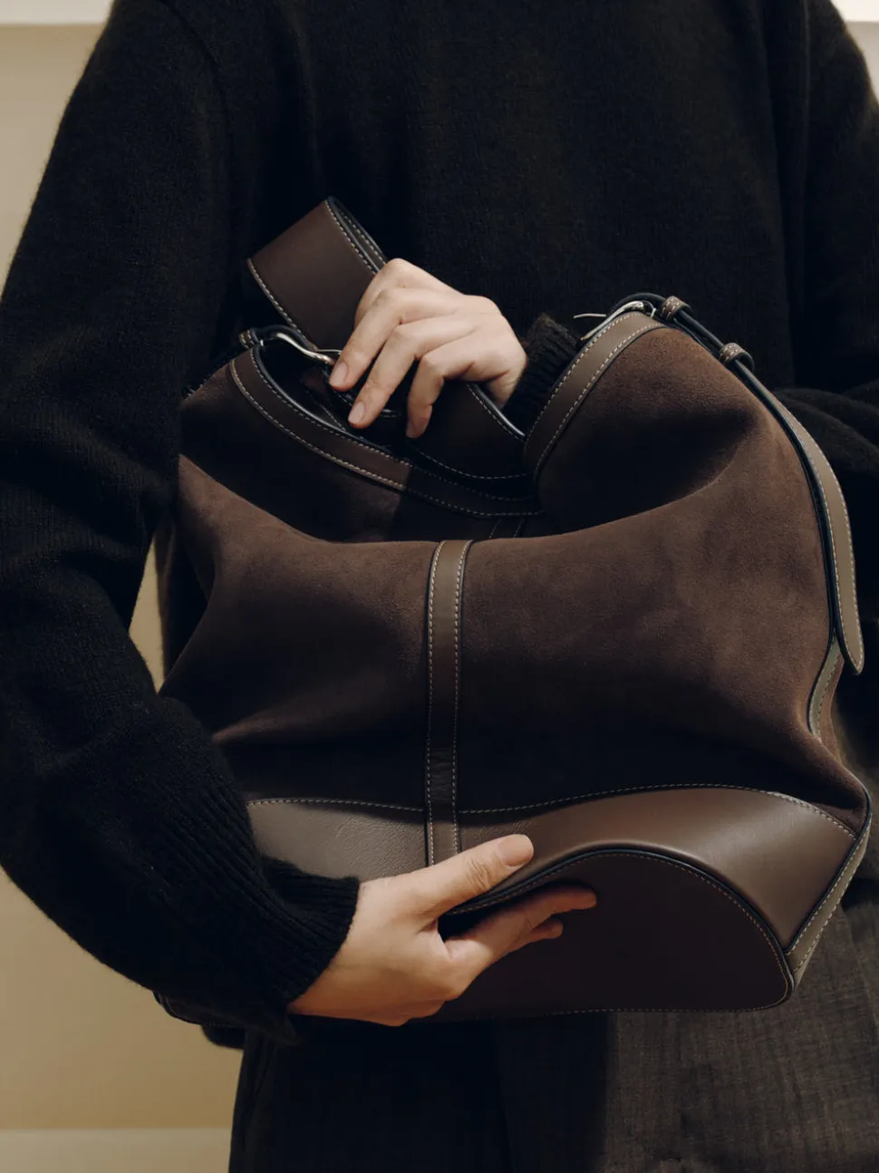 The Hobo in Dark Brown Suede