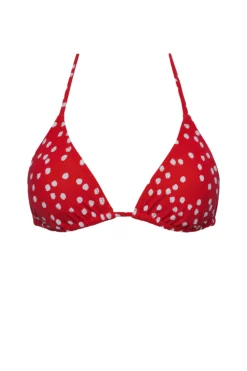 The Izzy Top in Red Ikat Dot