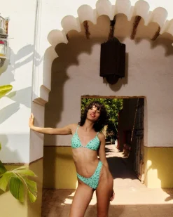 The Jane Bottom in Green Ikat Dot