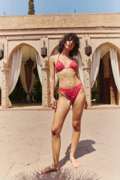 The Jane Bottom in Red Ikat Dot