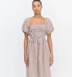 The Julia Nap Dress in Rust Stripe