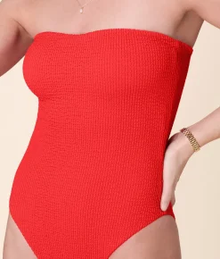 The Kauai One Piece Seersucker in Firecracker