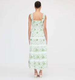 The Kimmy Nap Dress in Green Sweet Peas