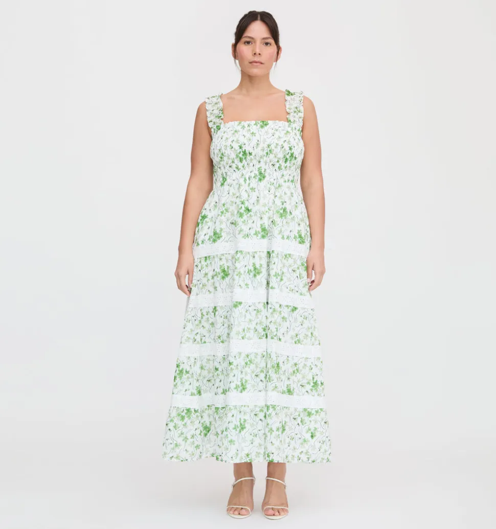 The Kimmy Nap Dress in Green Sweet Peas